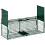 Voir la diapositive 1 : OUTSUNNY Piège de capture pour petits animaux type lapin rat - 2 entrées + poignée - dim. 80L x 25l x 30H cm - métal vert