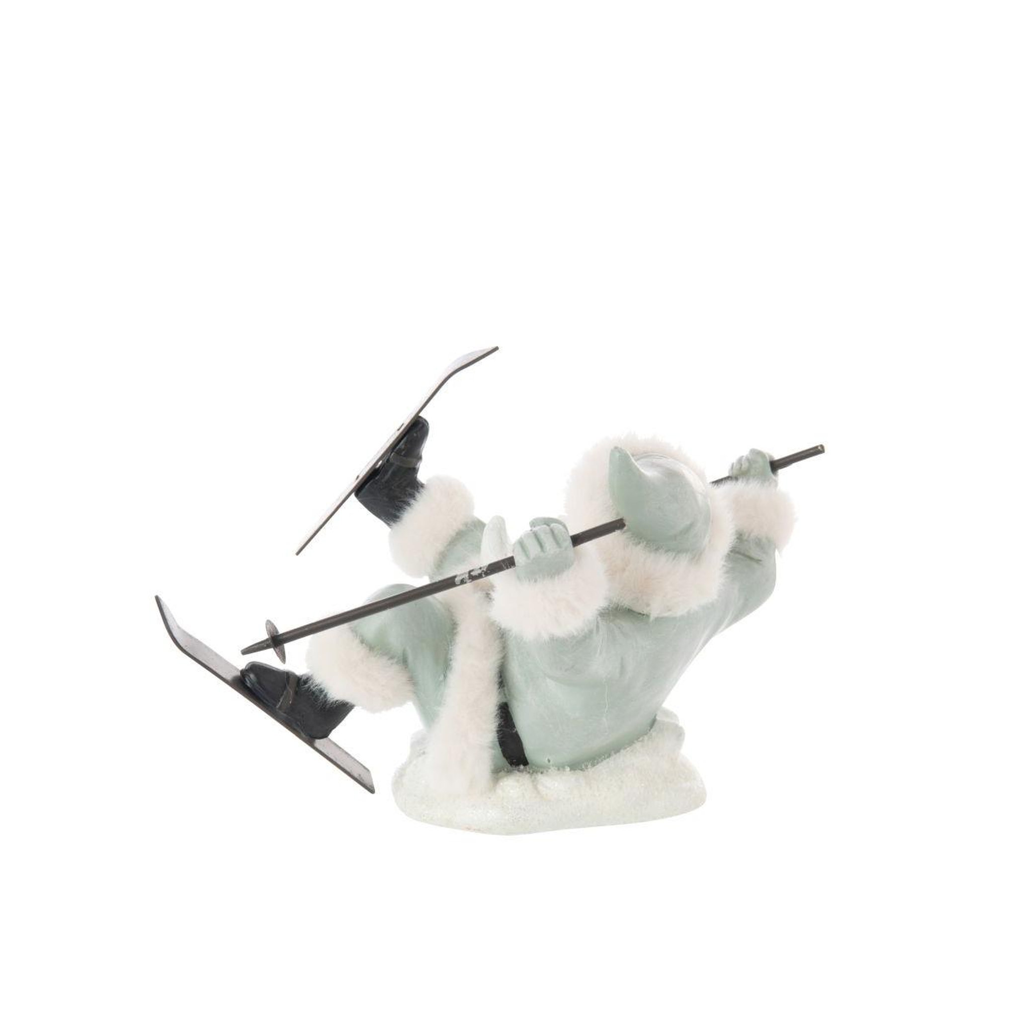 Voir la diapositive 2 : J-LINE Père-noël déco  chute de ski  23cm bleu gris