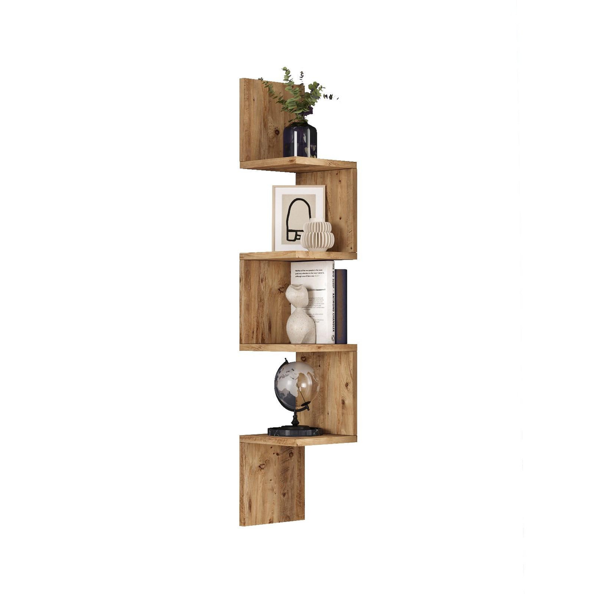 Voir la diapositive 4 : Habitat et Jardin Étagère murale en bois  Lula  - 22 x 22 x 117 cm - Marron