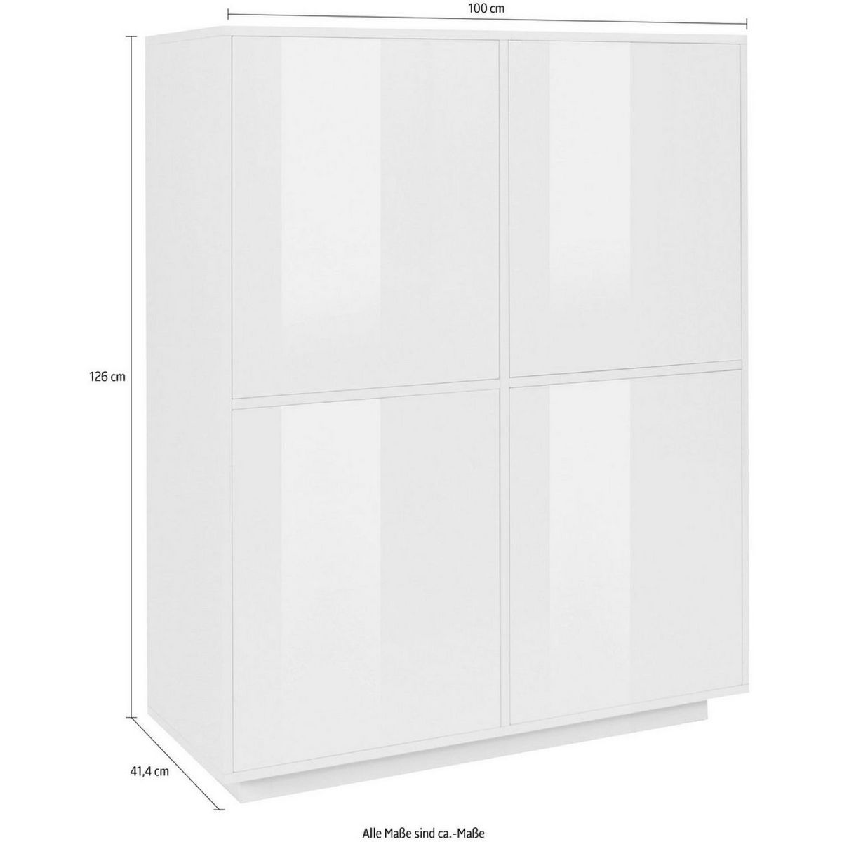 Buffet haut moderne 4 portes 100 cm LUCERA