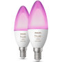 Voir la diapositive 4 : Philips Ampoule LED connectée HUE W&C E14 4W x2