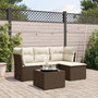 Voir la diapositive 1 : VIDAXL Salon de jardin avec coussins 5 pcs marron resine tressee