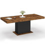 Voir la diapositive 3 : ID MARKET Table à manger extensible rectangle EDEN 6-10 personnes bois effet vieilli et noir 160-200 cm