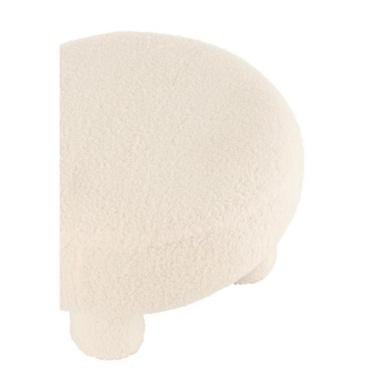 Paris Prix Pouf Rond Bouclette  Teddy  52cm Blanc