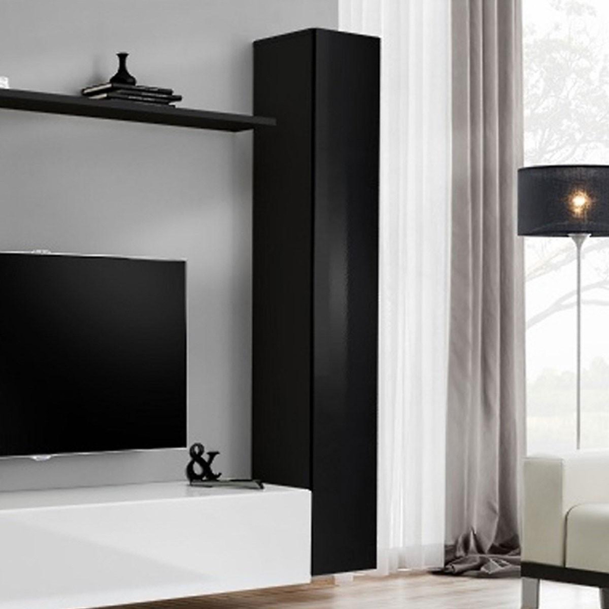 Voir la diapositive 3 : Paris Prix Meuble tv mural design  switch viii  280cm noir & blanc