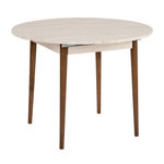 Habitat et Jardin Table à manger extensible en bois  Viona  100 x 100 x 75 cm - Travertin