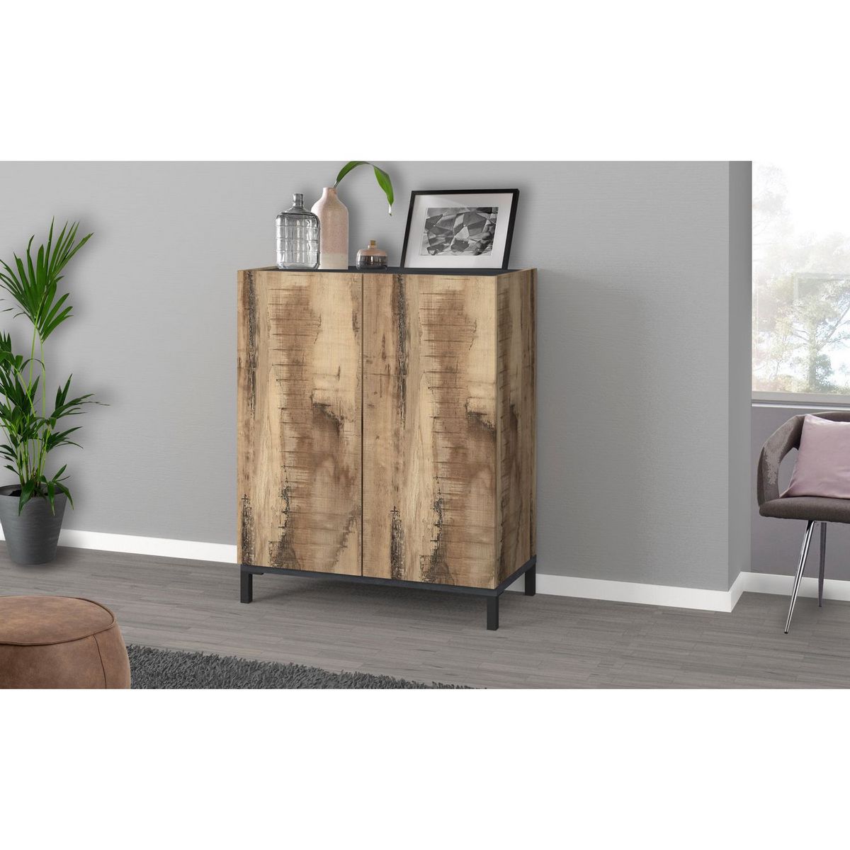 Meuble à chaussures 2 portes L90cm BARI