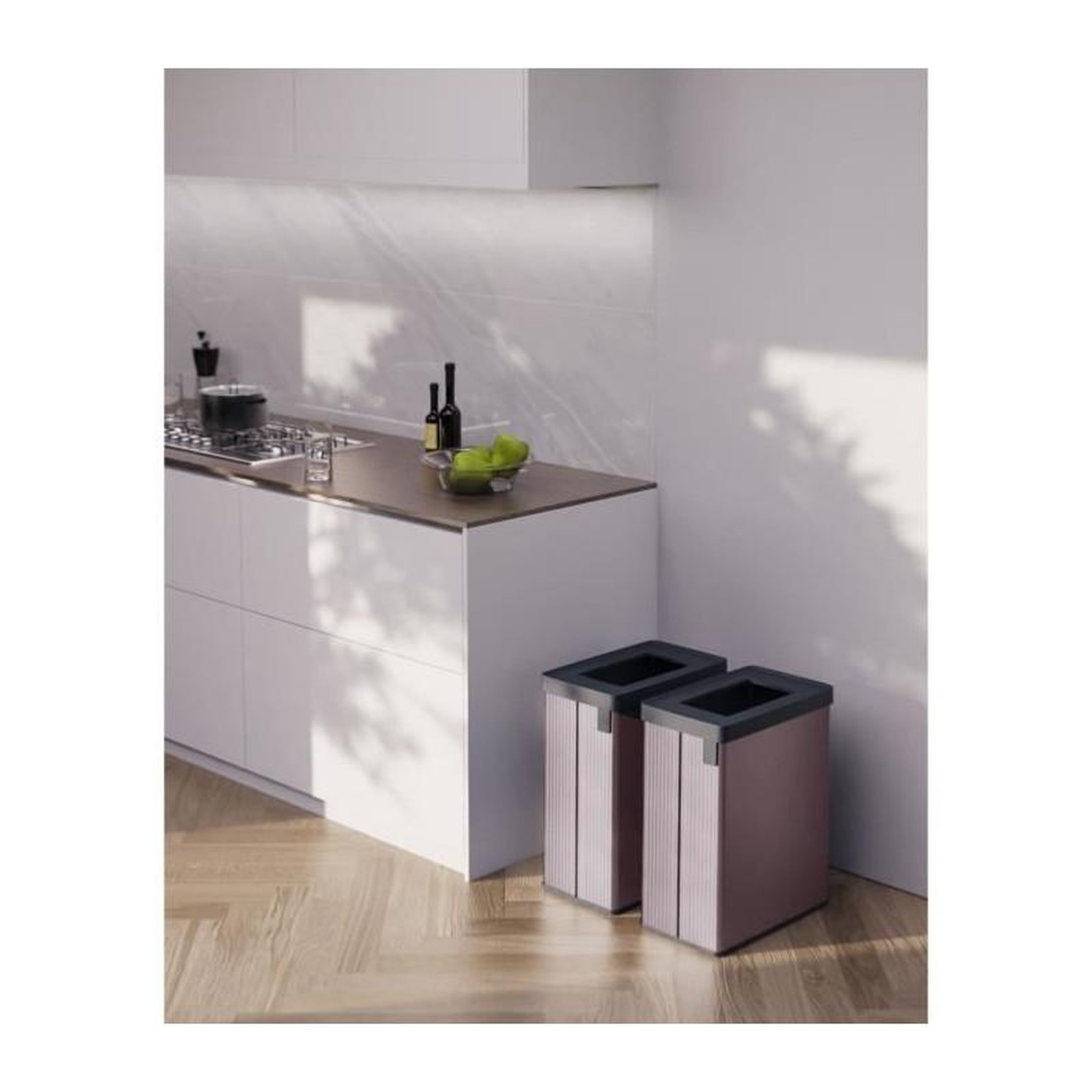 Voir la diapositive 2 : CURVER Poubelle de tri - VERTO - CURVER - 54 L - Rose perle