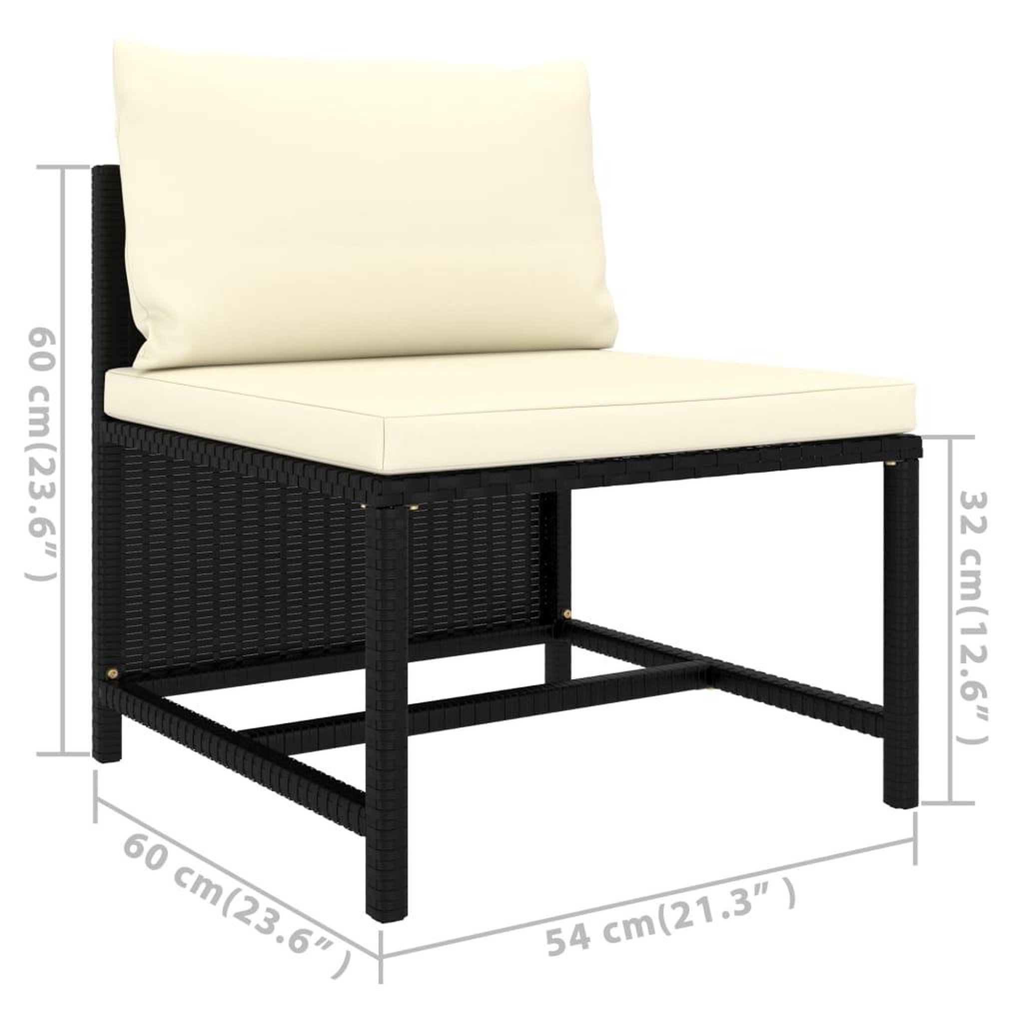 Voir la diapositive 6 : VIDAXL Salon de jardin 6 pcs avec coussins resine tressee noir