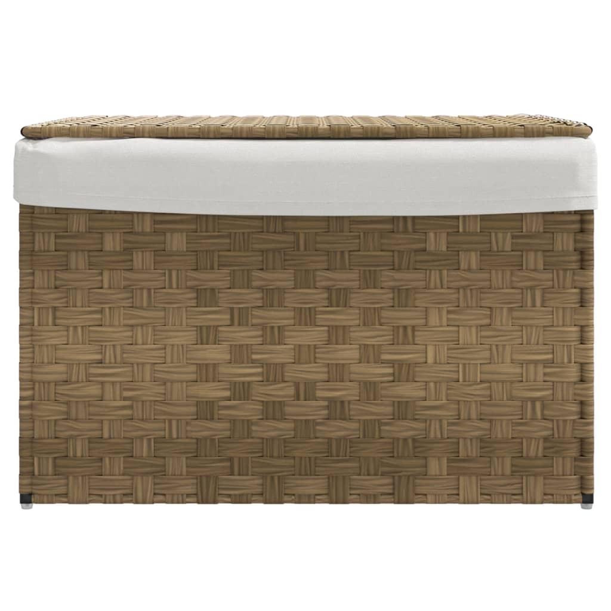 Voir la diapositive 3 : VIDAXL Panier a linge avec couvercle 55,5x35x34 cm resine tressee