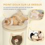 Voir la diapositive 6 : PAWHUT Tour à griffer pour chat - arbre à chat - 3 niches, 3 jouets, panier haut - sisal peluche beige