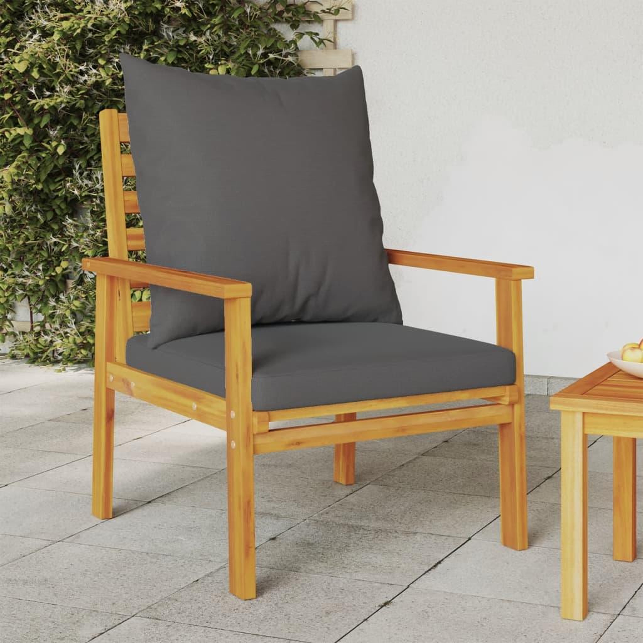 VIDAXL Fauteuil de jardin lot de 2 avec coussin bois massif d'acacia
