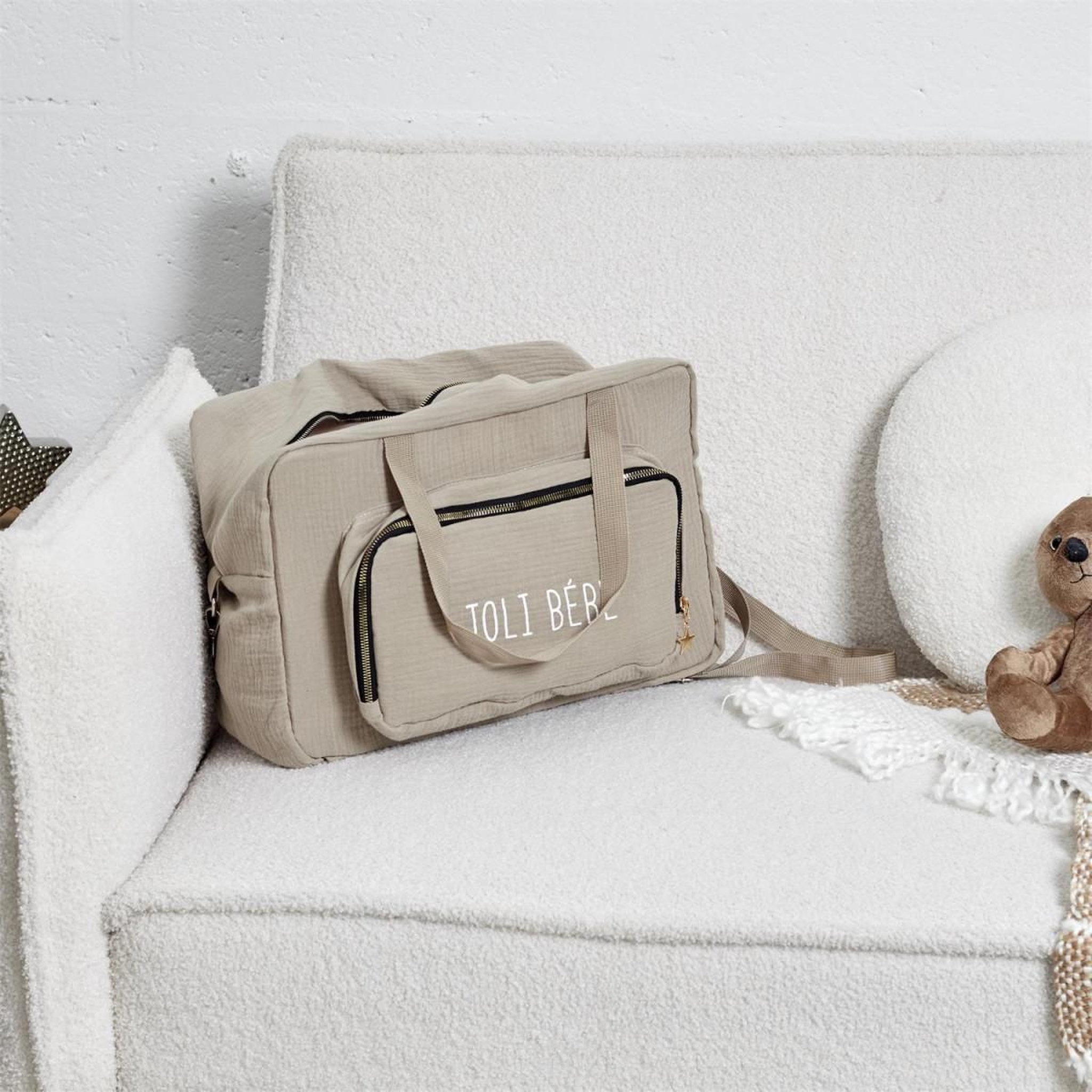 Voir la diapositive 6 : Tom & Zoé Sac de transport  joli bébé  40cm taupe