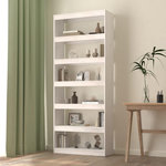 VIDAXL Bibliotheque/Separateur de piece Blanc 80x30x199,5cm Pin massif