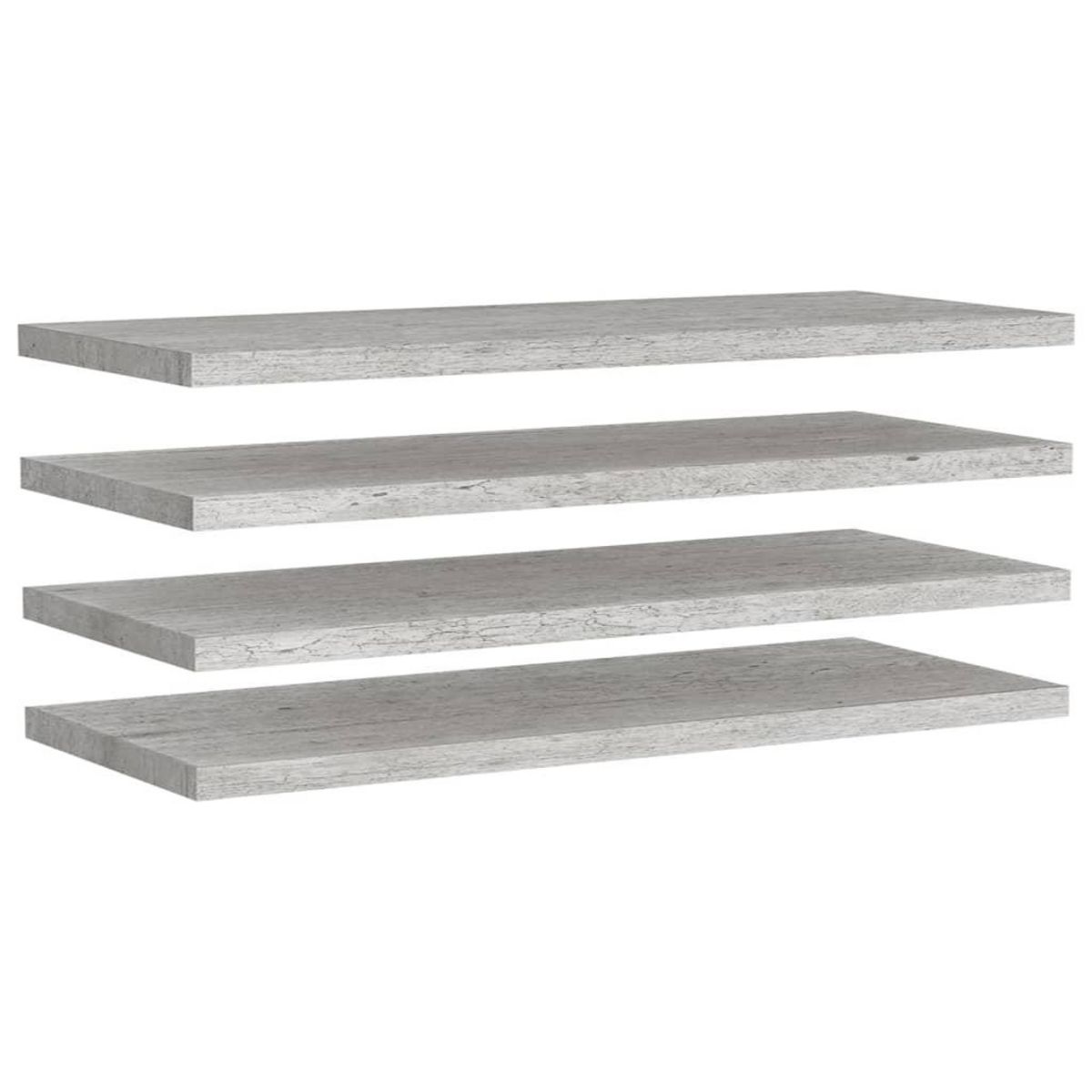 VIDAXL Etageres murales flottantes 4 pcs Gris beton 90x23,5x3,8cm MDF