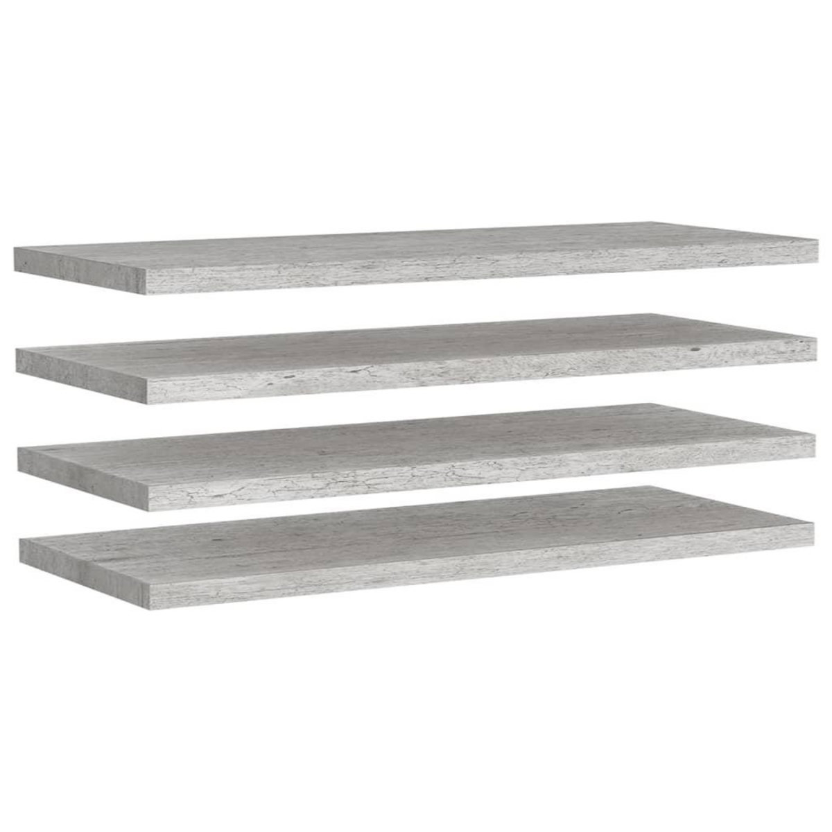 VIDAXL Etageres murales flottantes 4 pcs Gris beton 90x23,5x3,8cm MDF