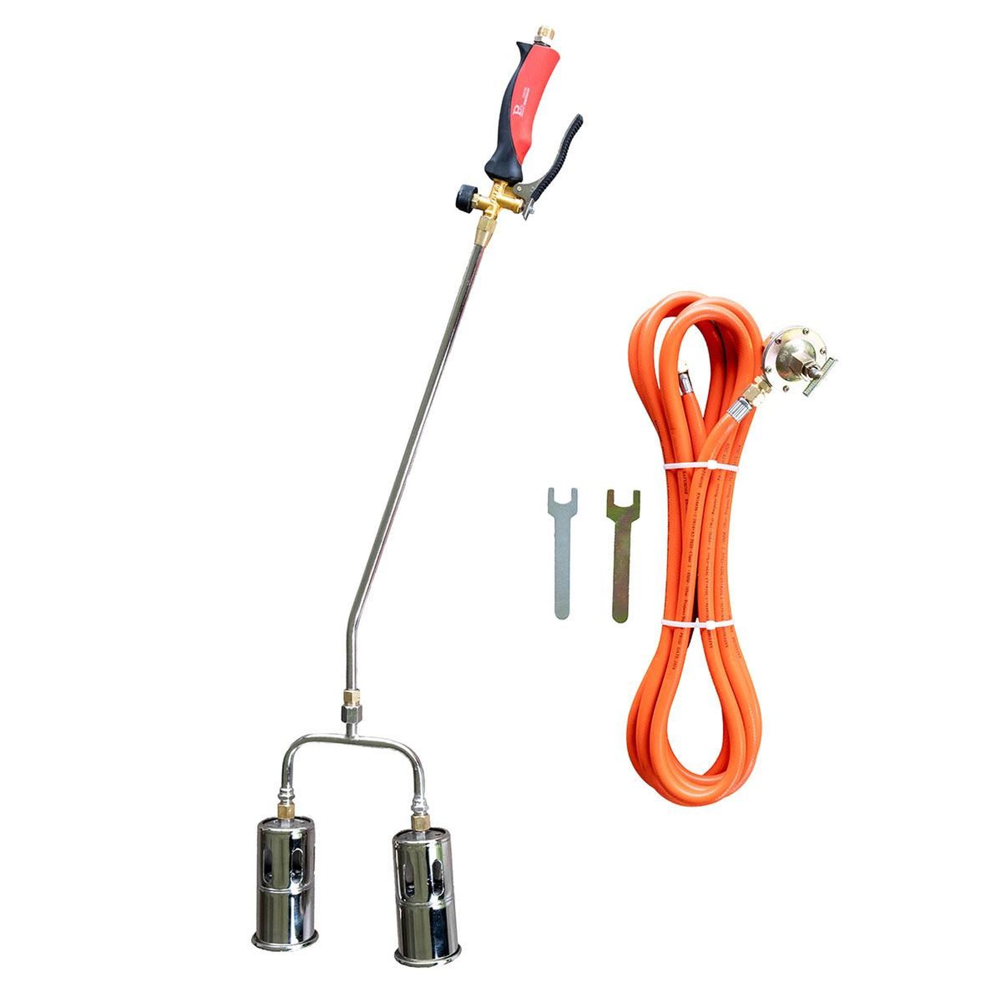 Voir la diapositive 4 : INTEC Désherbeur thermique pro 2 bruleurs ø 60 mm turbo tuyau 5m allume gaz chariot intec