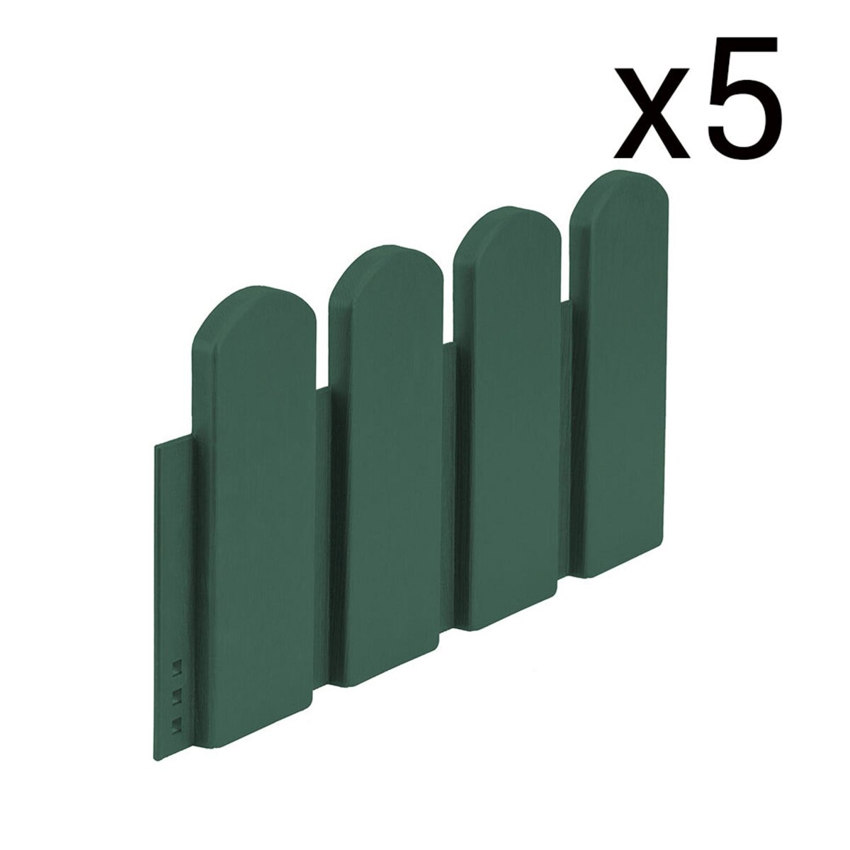 RED DECO Pack X5 bordures de jardin plates Vert Bois composite 40x20cm