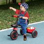 Voir la diapositive 2 : HOMCOM Tricycle pour enfant évolutif avec siège réglable - pédales - 2 paniers - ceinture - pour enfant de 2 à 5 ans - rouge et noir