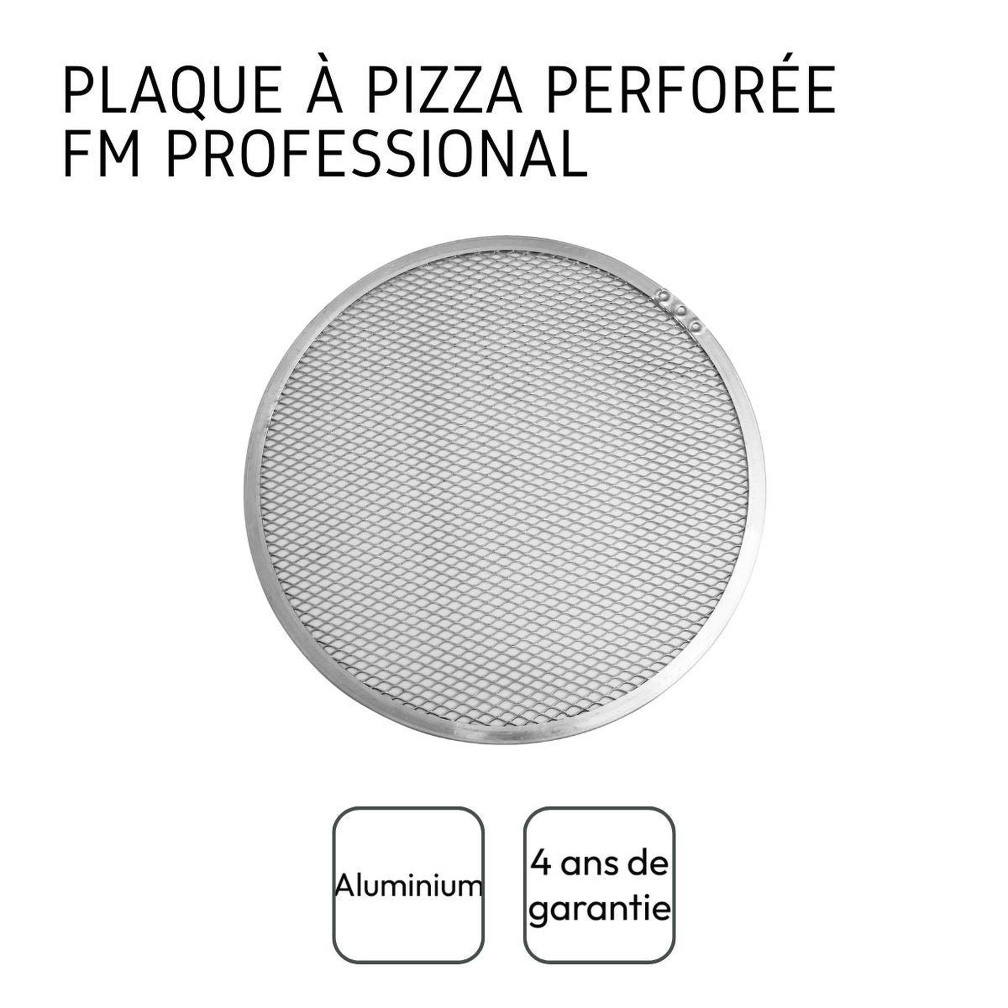 Voir la diapositive 4 : FM PROFESSIONAL Plaque à pizza surgelée perforée en alu 33 cm fm professional