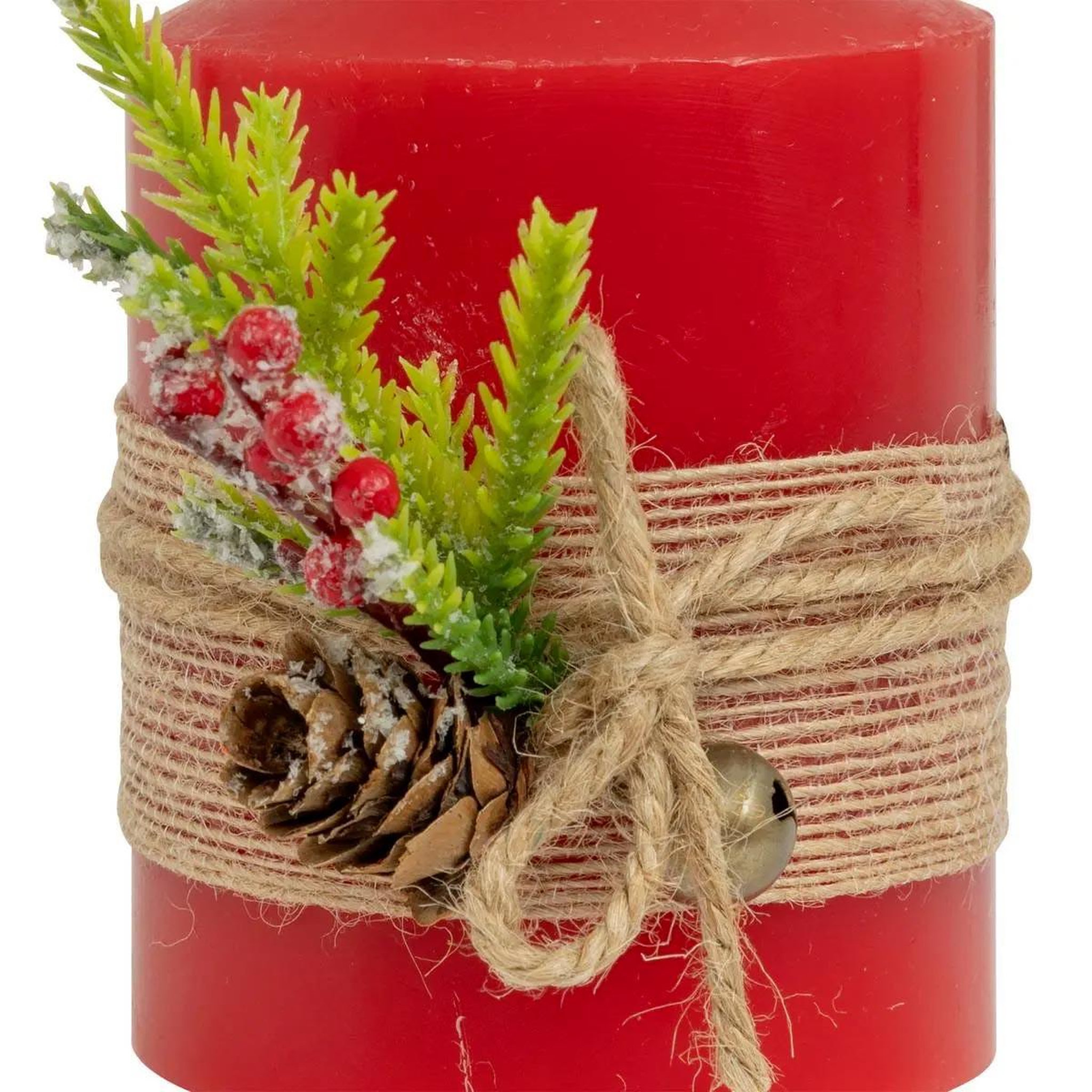 Voir la diapositive 3 : ATMOSPHERA Bougie led de noël  branche  12cm rouge