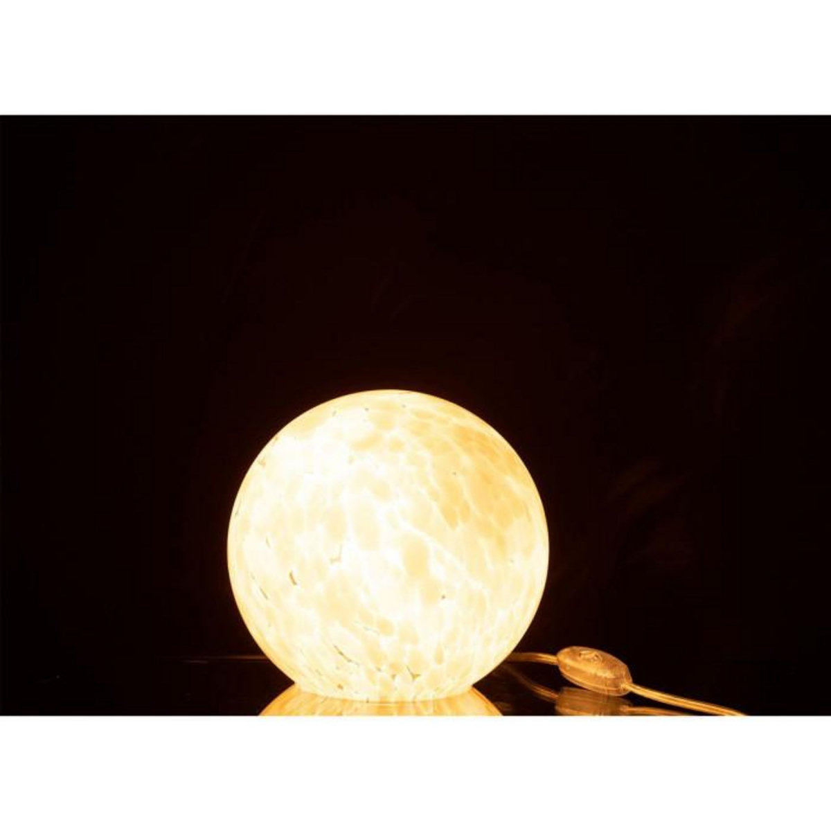 Paris Prix Lampe à Poser en Verre  Mélissa  18cm Beige