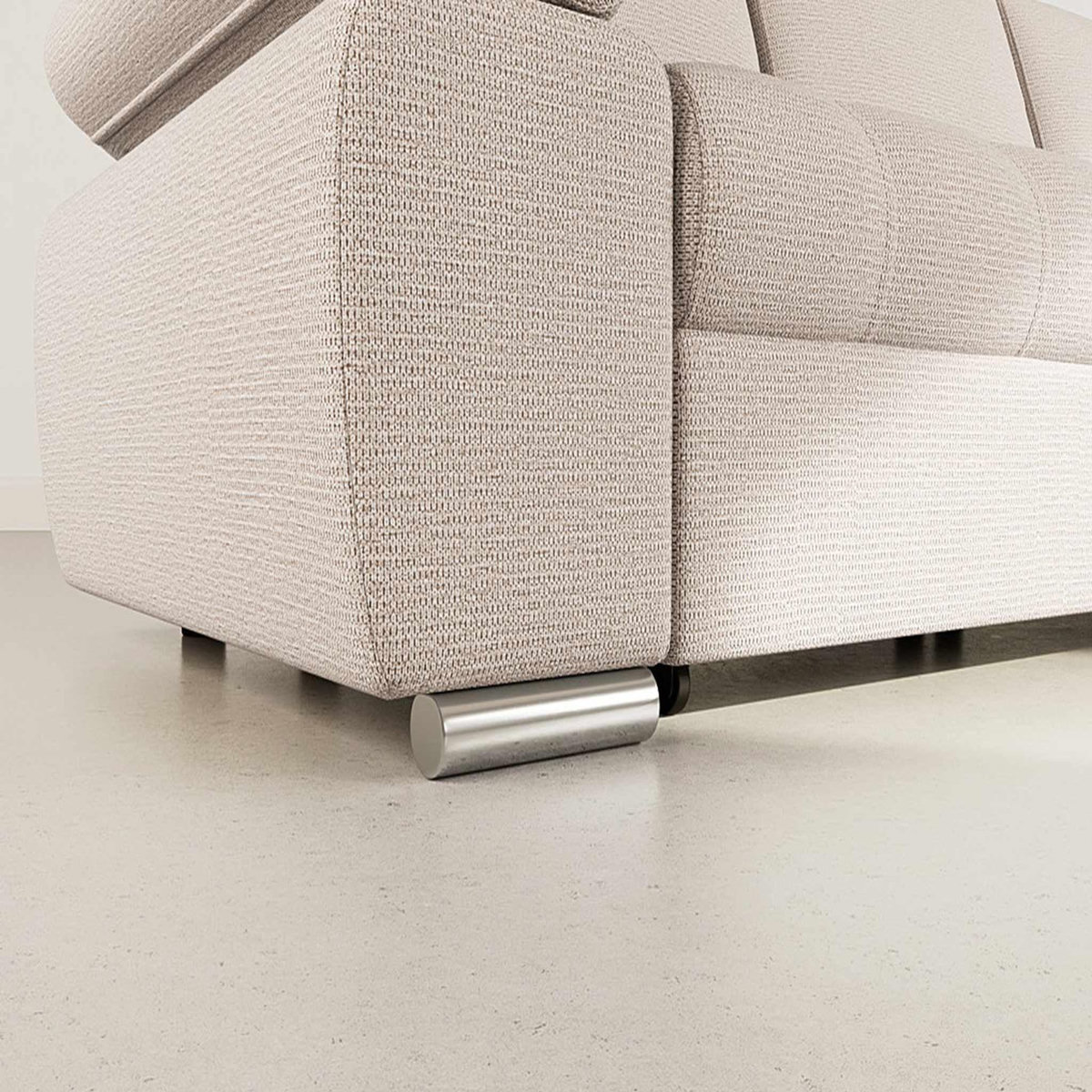 BEST MOBILIER Bianca - canapé d'angle droit 4 places convertible avec coffre en tissu texturé