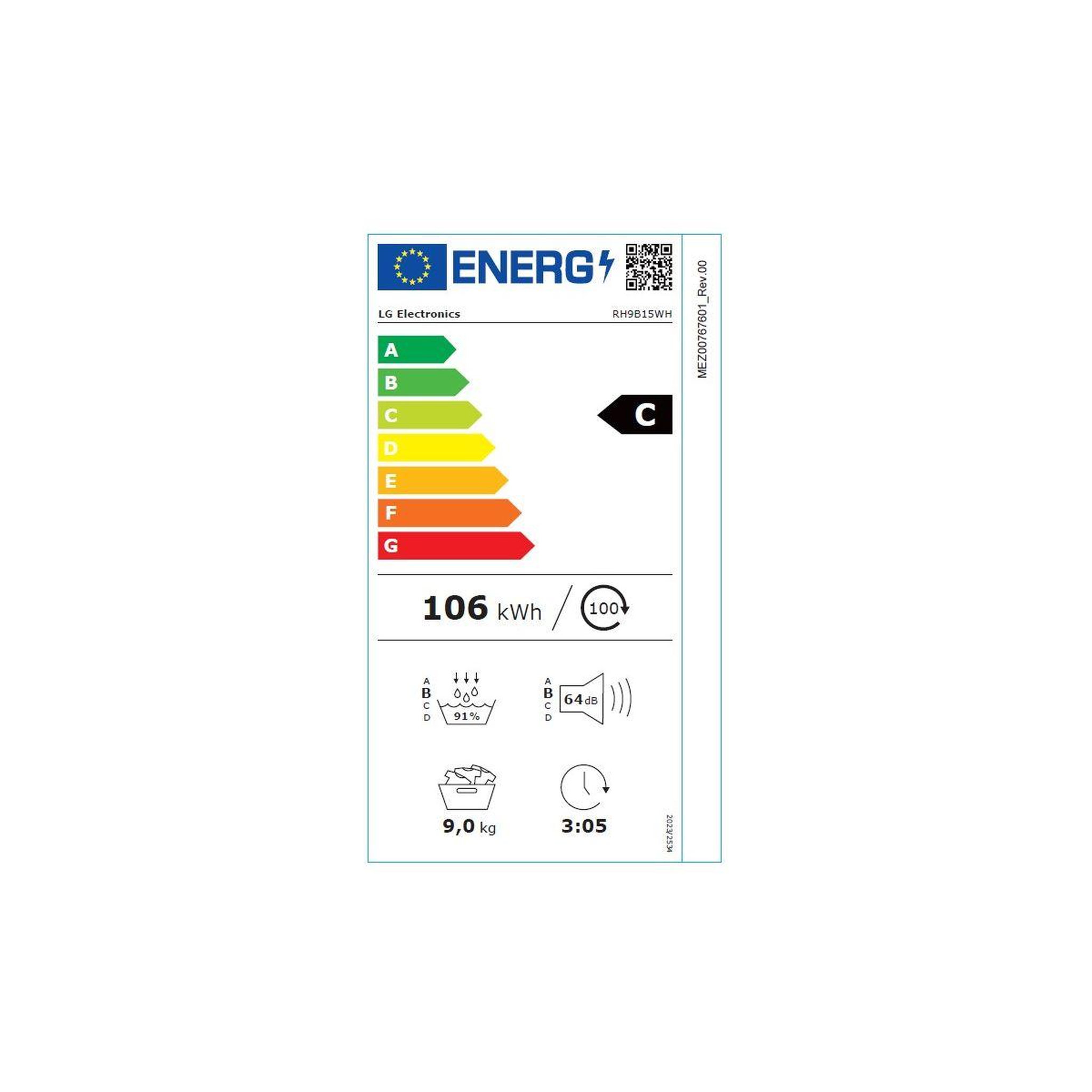 Voir la diapositive 6 : LG Sèche linge pompe à chaleur RH9B15WH