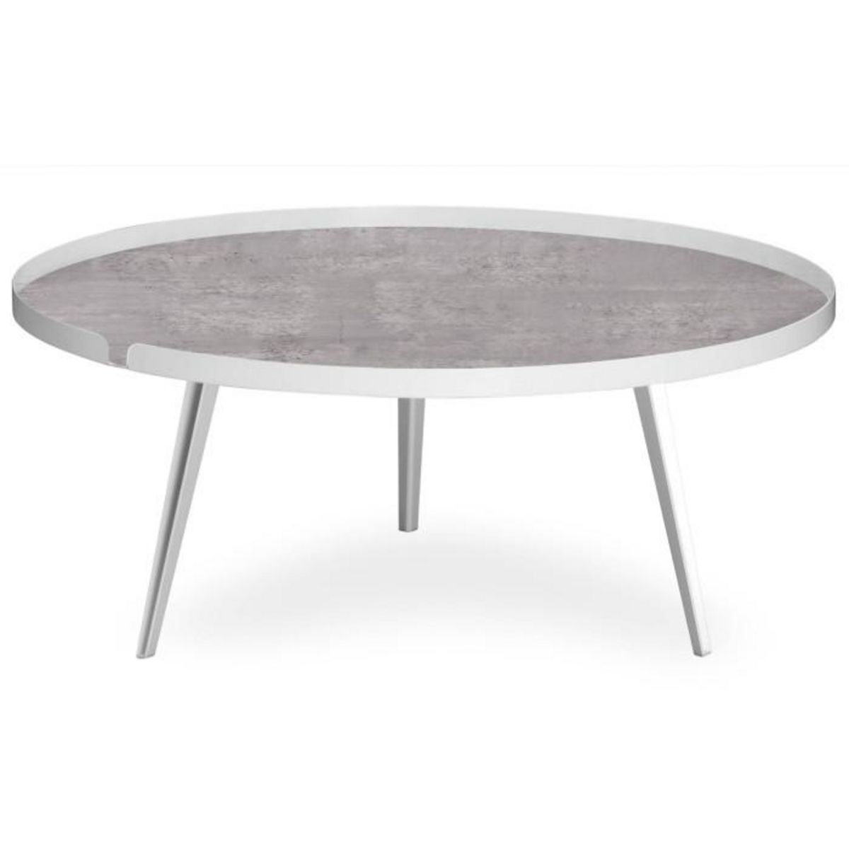 Paris Prix Table Basse à Rebord 2 Covers  Texture  90cm Blanc