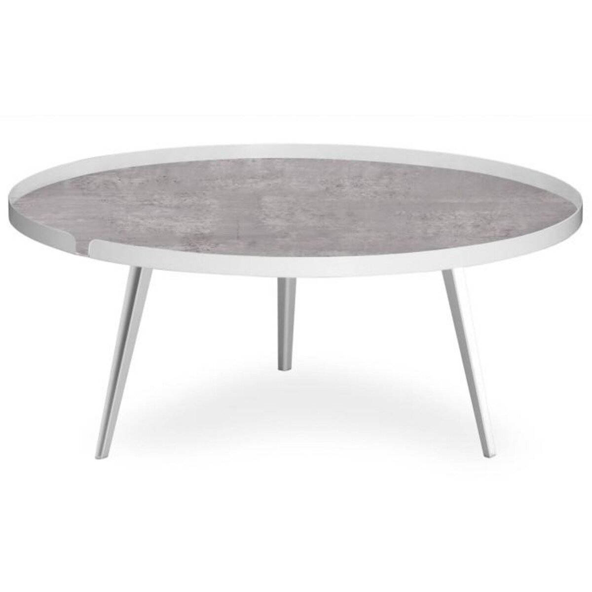 Paris Prix Table Basse à Rebord 2 Covers  Texture  90cm Blanc