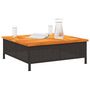Voir la diapositive 4 : VIDAXL Table de jardin noir 70x70x25 cm resine tressee et bois acacia