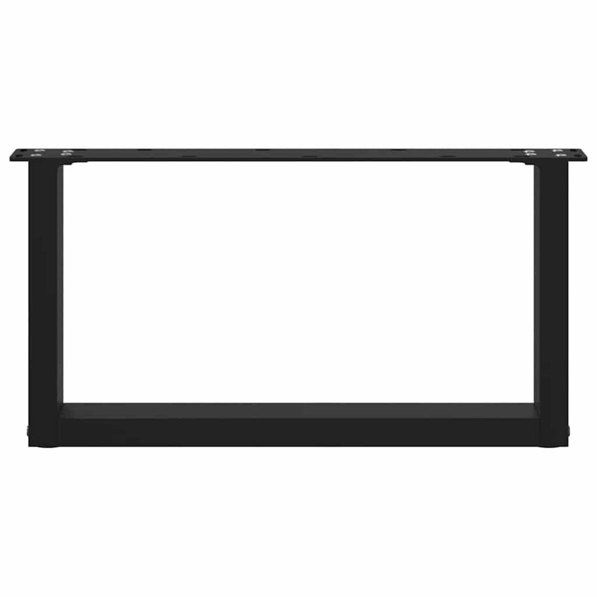 VIDAXL Pieds de table basse forme de U 2 pcs noir 60x(30-31) cm acier