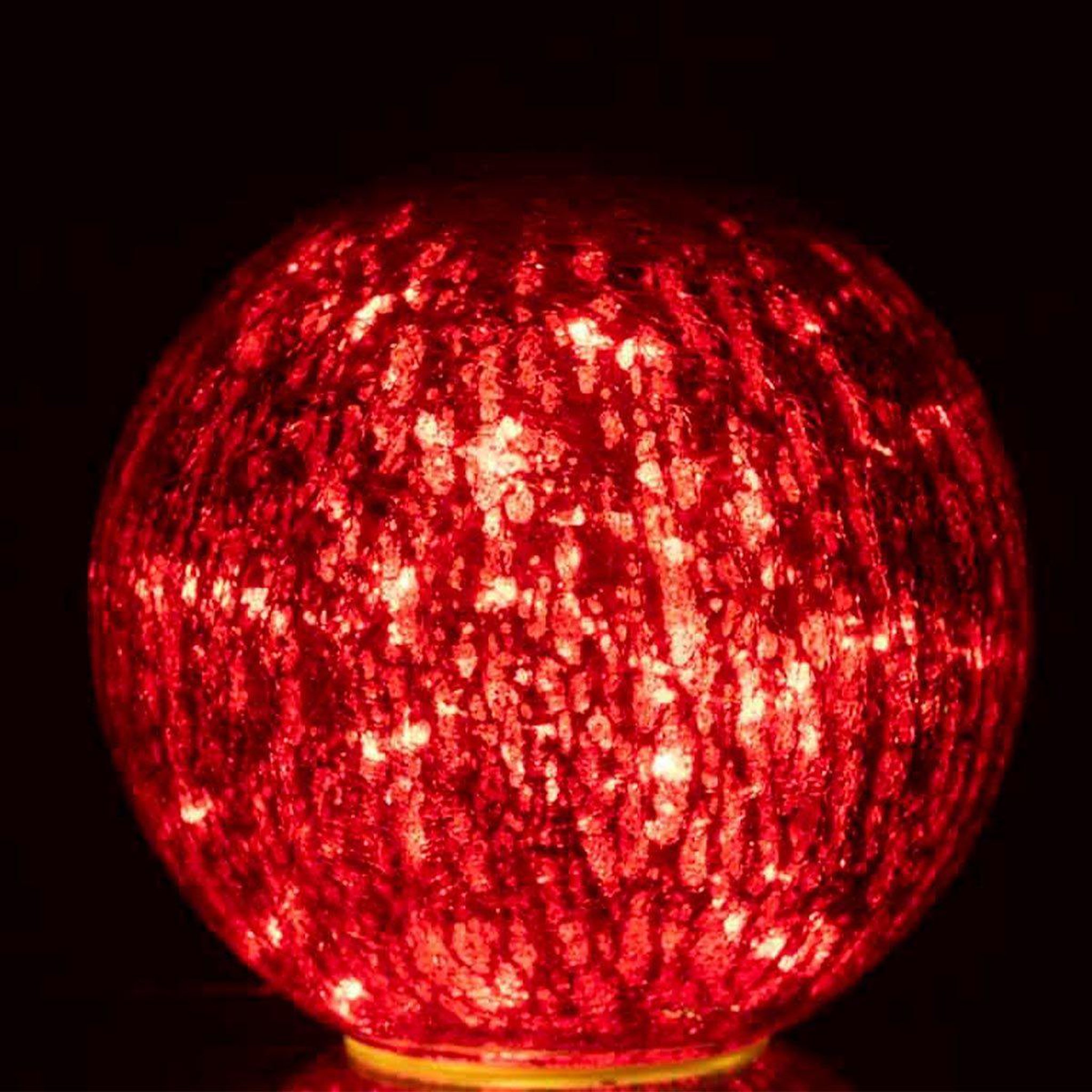 Voir la diapositive 3 : J-LINE Boule en verre led déco  sazo  20cm rouge