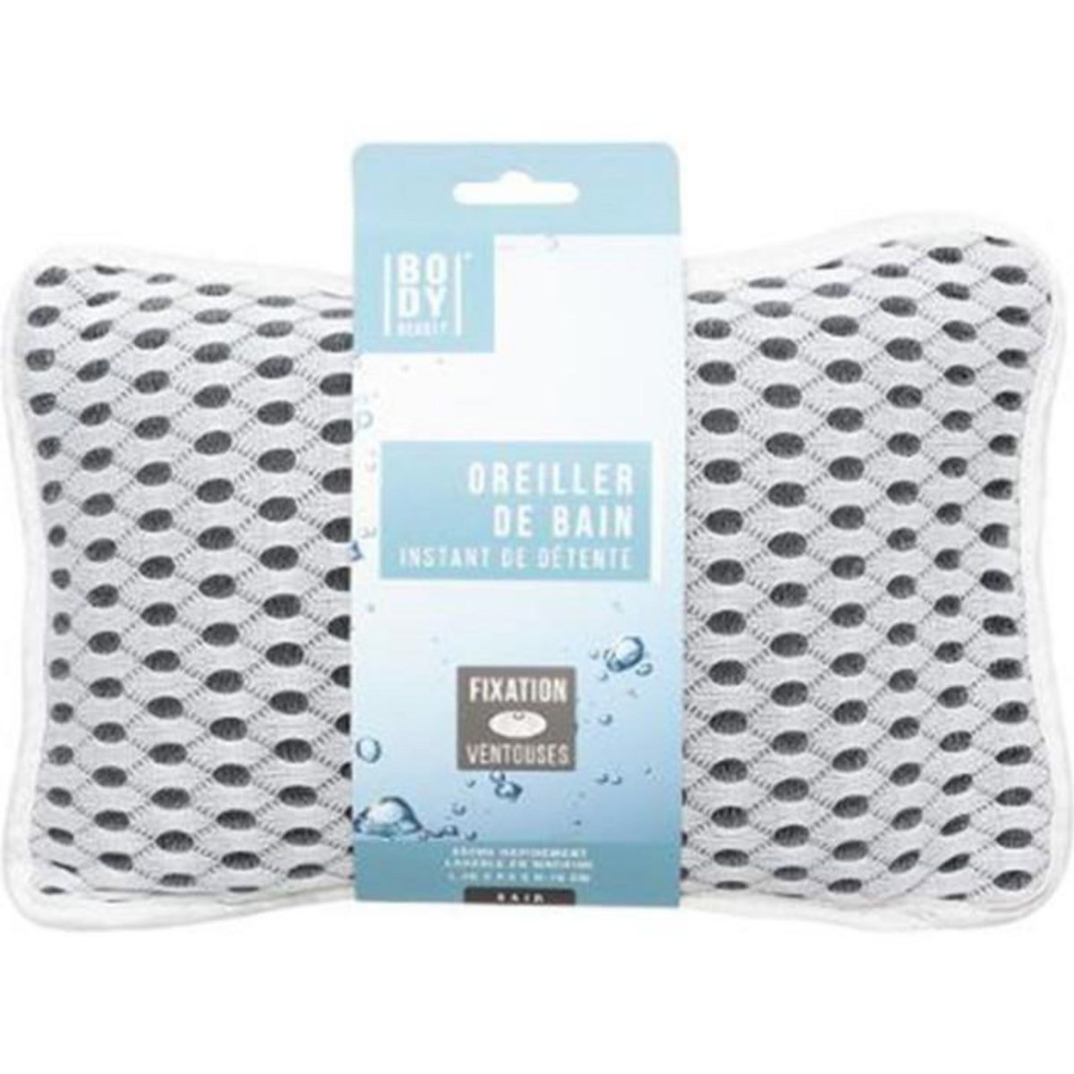 Body beauty Oreiller de Bain à Ventouse  Pillow  26cm Gris