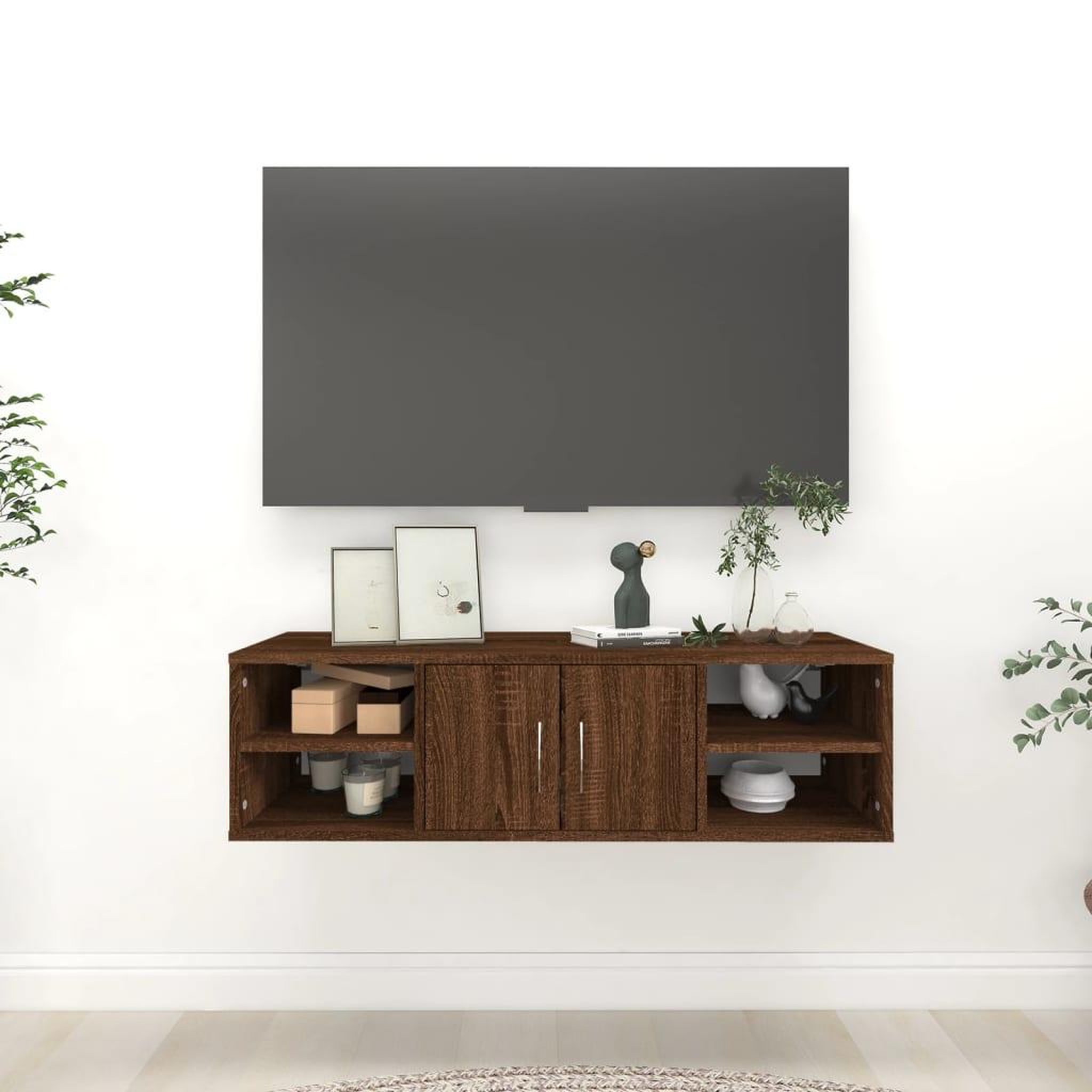 Voir la diapositive 1 : VIDAXL Etagere murale chene marron 102x30x29 cm bois d'ingenierie