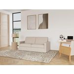BEST MOBILIER Julia - canapé 3 places convertible express couchage quotidien 140 cm matelas 18 cm en tissu. Coloris disponibles : Gris, Bleu, Noir, Violet, Orange, Beige, Vert