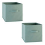 Voir la diapositive 1 : FIVE Lot de 2 boîtes de rangement en tissu MIX N' MODUL - L. 31 x l. 31 x H. 31 cm - Vert céladon