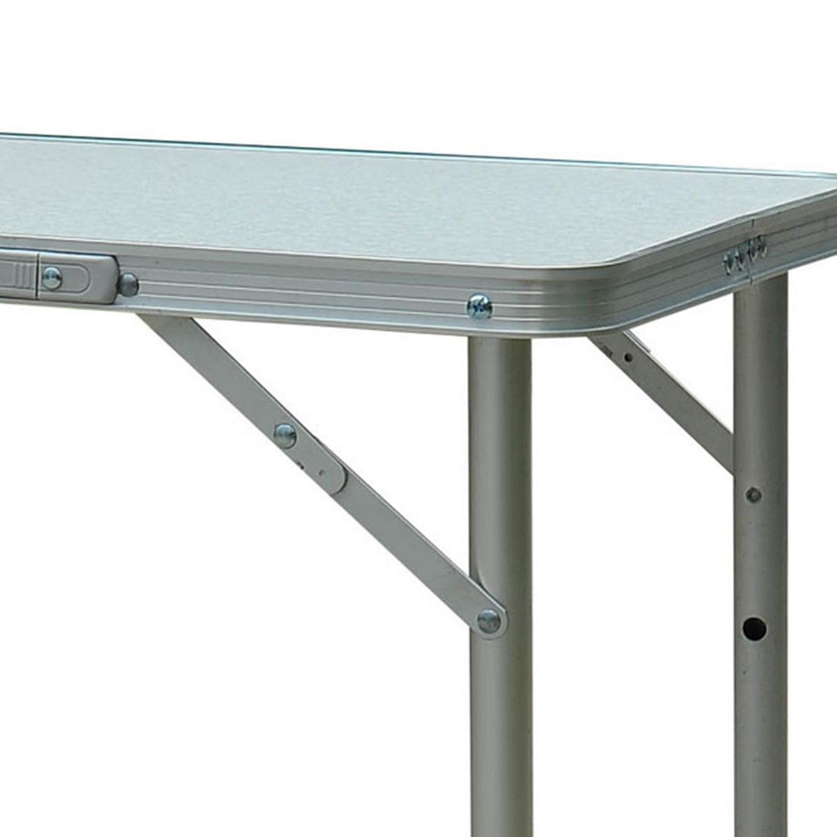 OUTSUNNY Table pliante table de camping table de jardin hauteur réglable aluminium MDF blanc