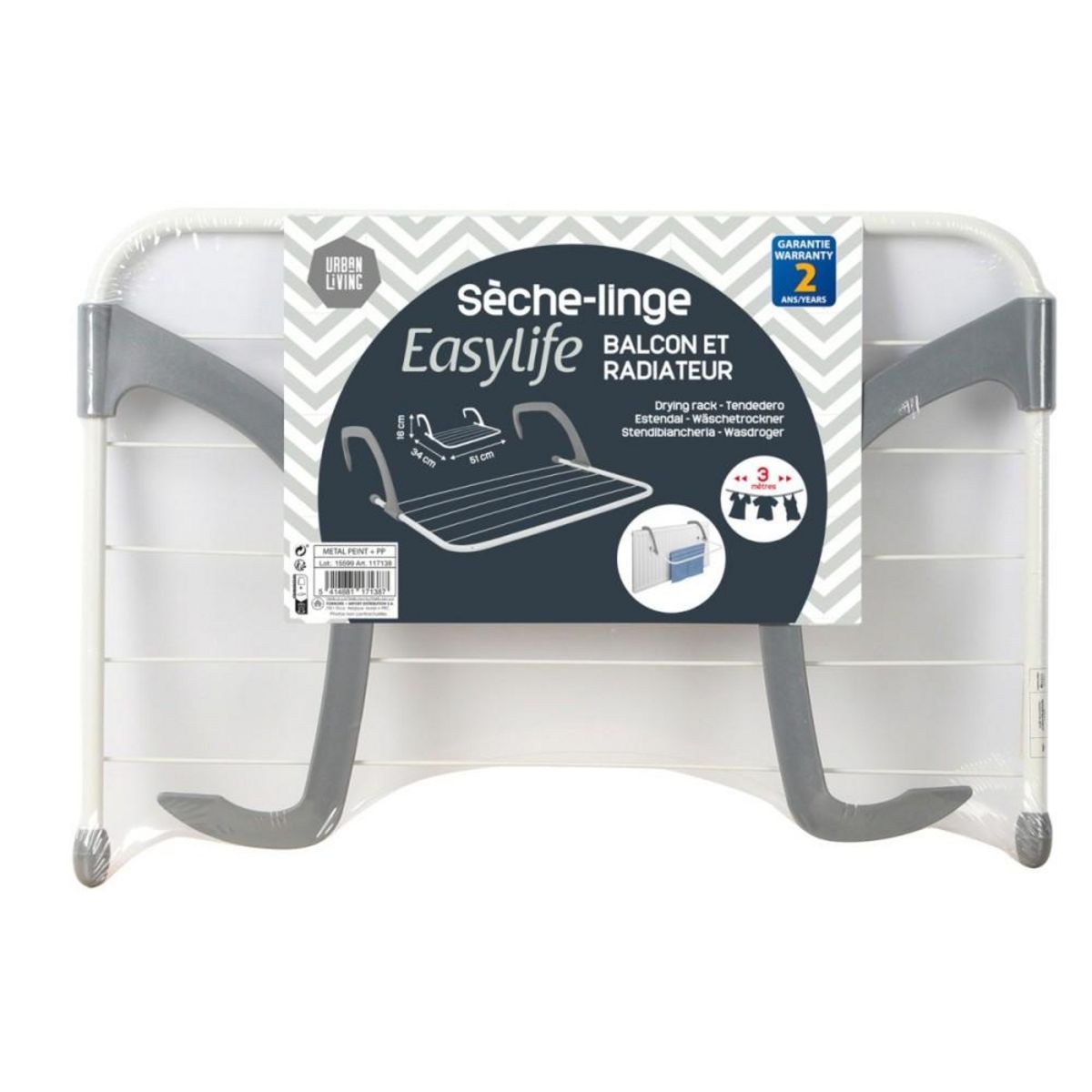 FORNORD Séchoir à linge suspendu pour balcon et radiateur