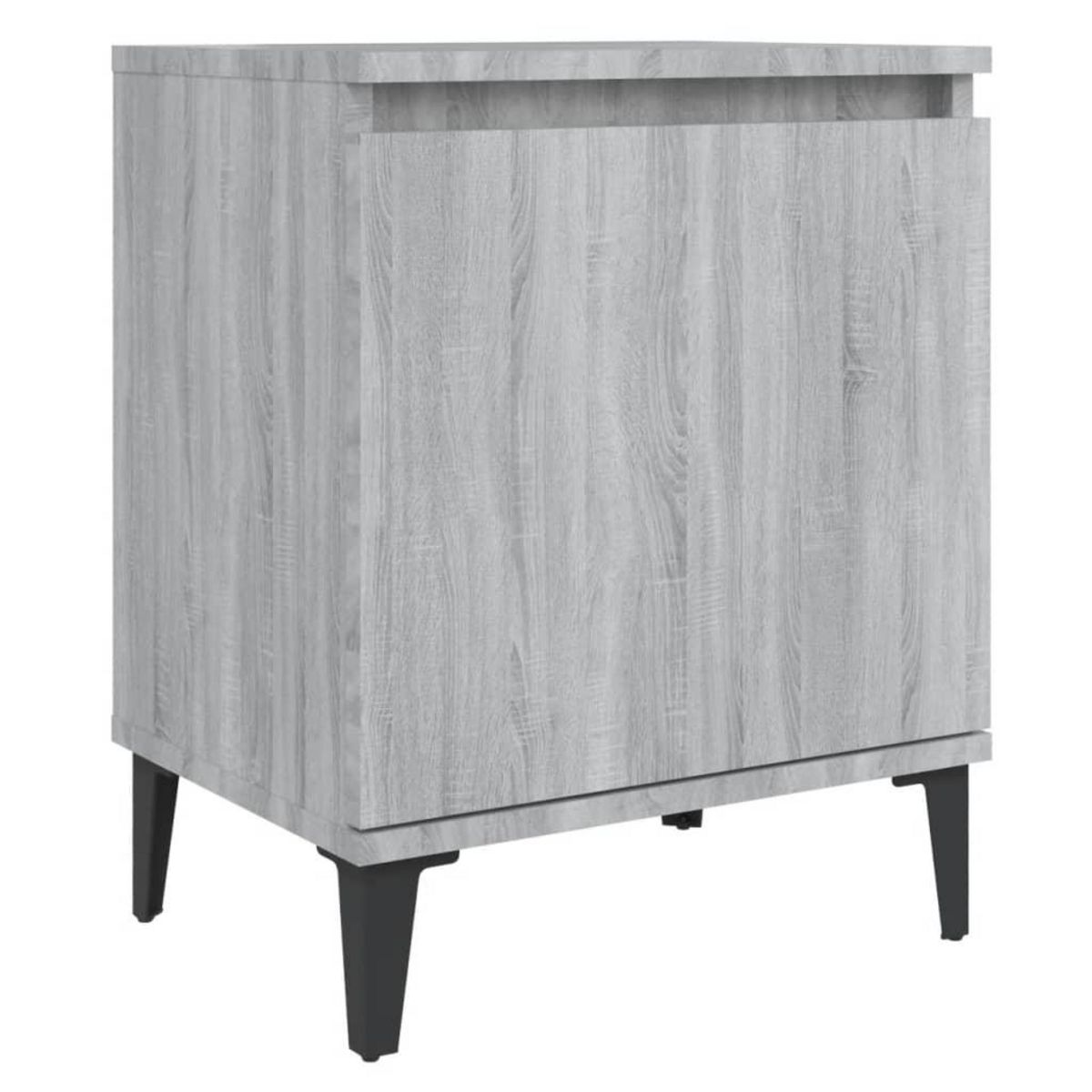 VIDAXL Tables de chevet avec pieds en metal sonoma gris 40x30x50 cm
