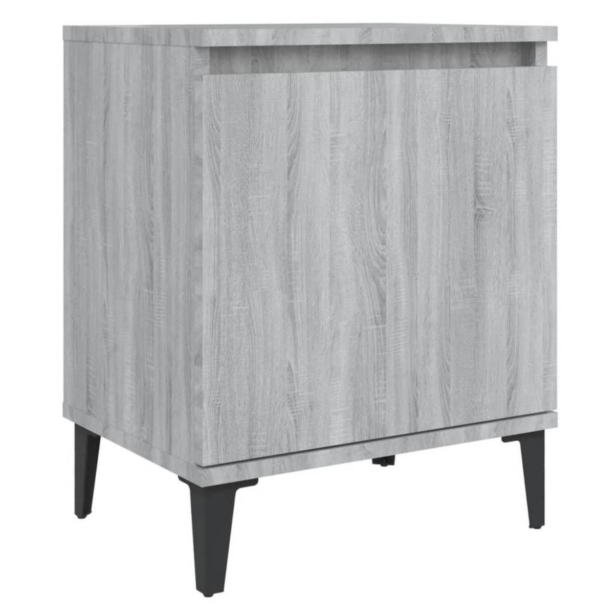 VIDAXL Tables de chevet avec pieds en metal sonoma gris 40x30x50 cm