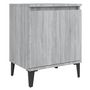 Voir la diapositive 5 : VIDAXL Tables de chevet avec pieds en metal sonoma gris 40x30x50 cm