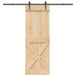 VIDAXL Porte coulissante et kit de quincaillerie 80x210 cm pin massif