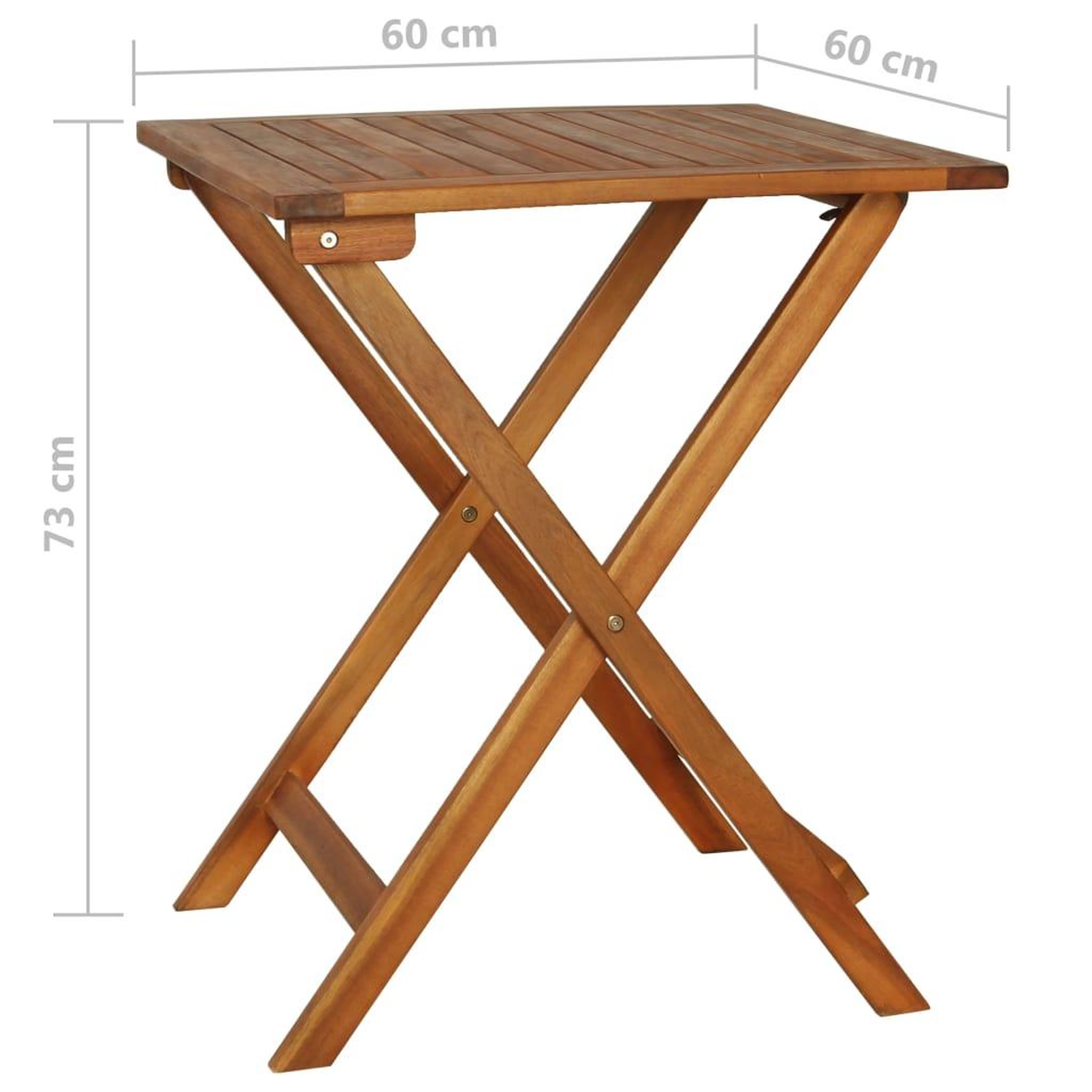 Voir la diapositive 6 : VIDAXL Ensemble de bistro pliable 3 pcs avec coussins Acacia solide