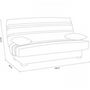Voir la diapositive 4 : MARKET24 Banquette clic clac 3 places - Matelas 17 cm - Tissu gris clair - L199 x P96 x H103 cm - CHLoe