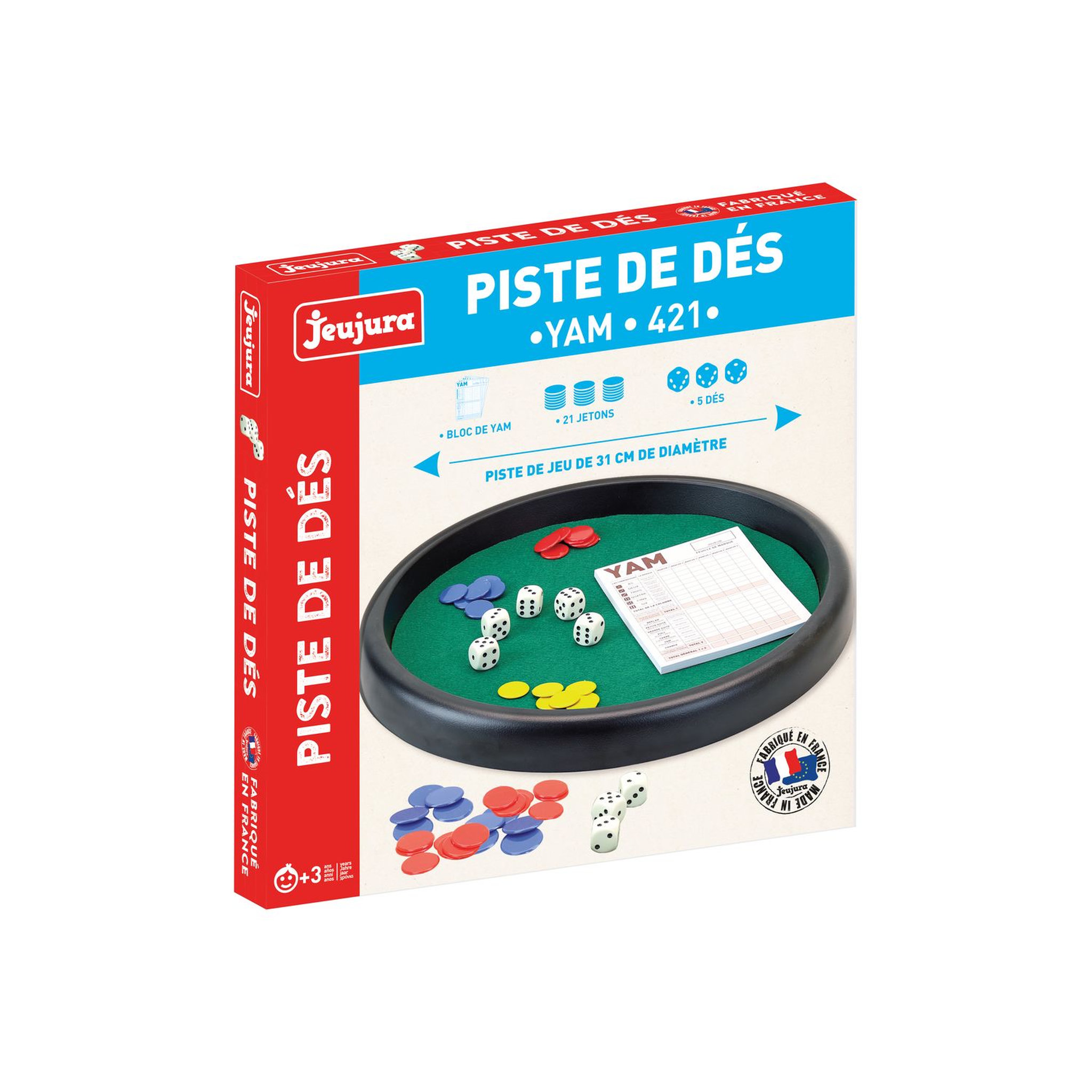 Voir la diapositive 1 : JEUJURA Piste de dés - YAM - 421 - 31 cm