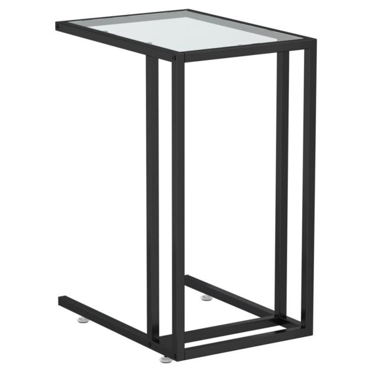 VIDAXL Table d appoint ordinateur Transparent 50x35x65 cm Verre trempé