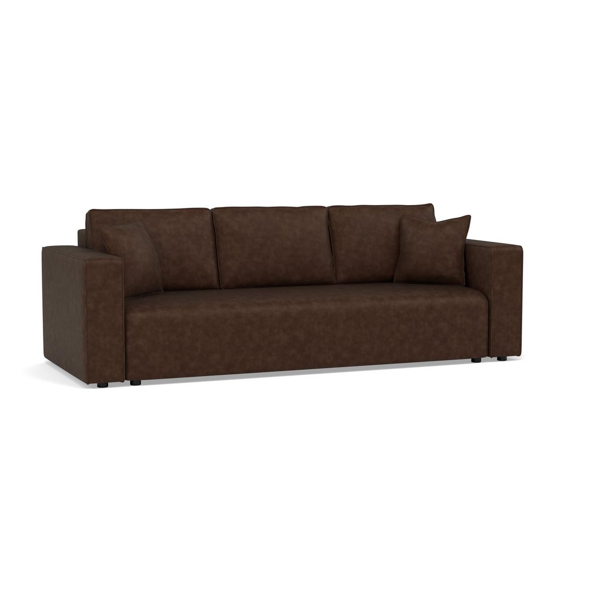 BEST MOBILIER Topaze - canapé droit 3 places convertible avec coffre en simili