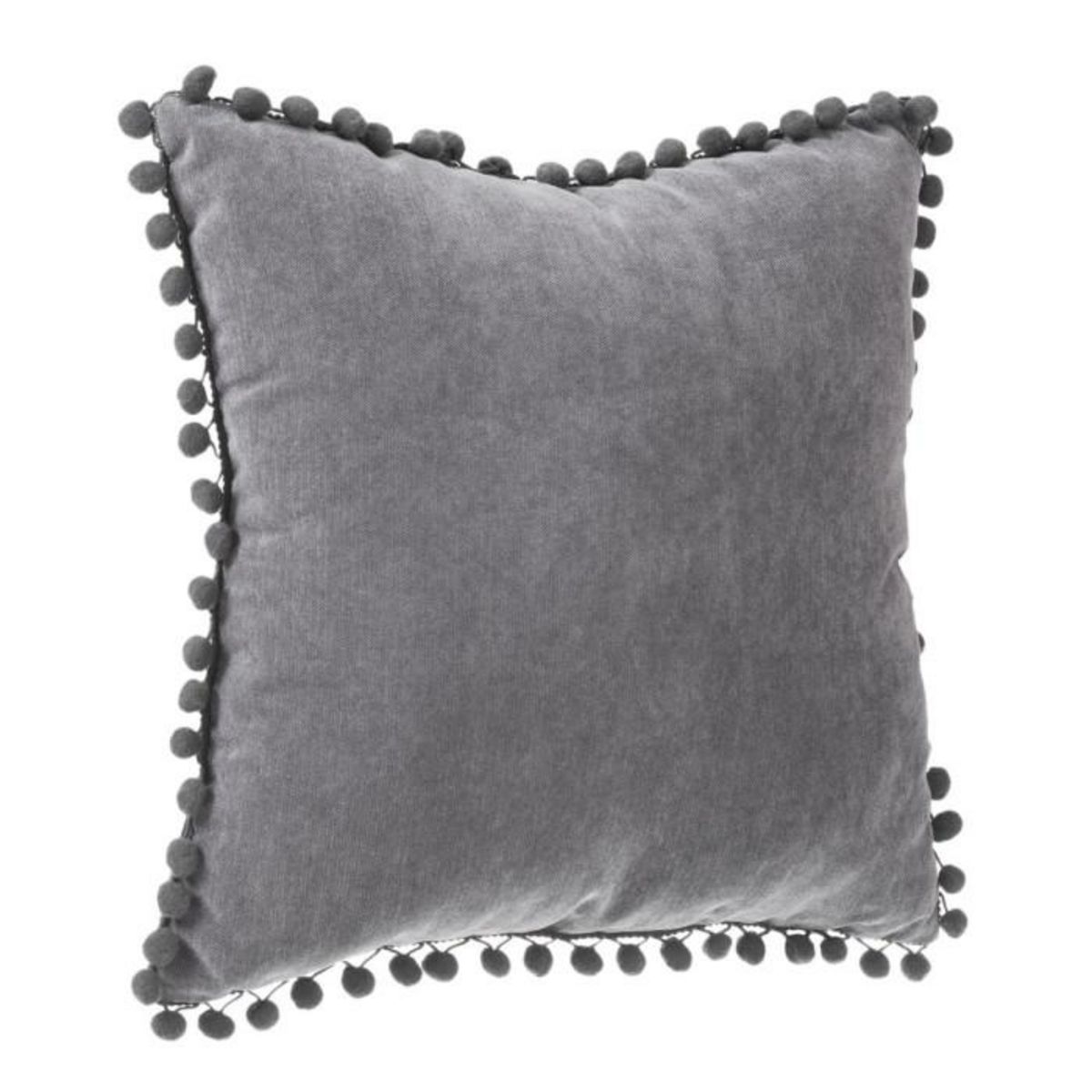 Paris Prix Coussin à Pompons  Jao  40x40cm Gris Foncé