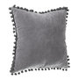 Voir la diapositive 2 : ATMOSPHERA Coussin à Pompons  Jao  40x40cm Gris Foncé